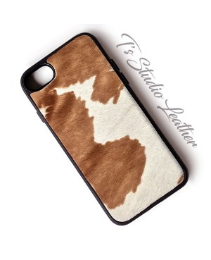 Western Style Hair On Cowhide Leather Phone Case