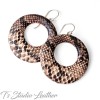 Python Snakeskin Leather Hoop Earrings