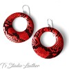 Python Snakeskin Leather Hoop Earrings