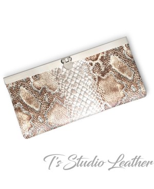 Python Snakeskin Cowhide Leather Women's Wallet