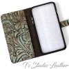 Ts Studio Leather Western Turquoise Floral Wallet Phone Case