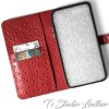 Ts Studio Leather Red Ostrich Personalized Leather Wallet Phone Case