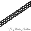 Black Laser Cut Leather Choker Necklace