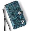 Turquoise and Black Leather Phone Case and Watch band