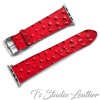Red Leather Ostrich Print - Genuine Leather Watch Band