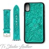 Western Style Hand Tooled Leather Phone Case with matching Apple Watch band