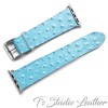 Light Blue Ostrich Phone Case and Watch band