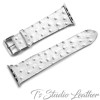 White Ostrich Print Leather Phone Case and Watch band