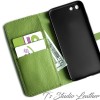 Green Hand Tooled Leather Wallet Phone Case