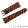 Western Brown Floral Leather Wallet Phone Case