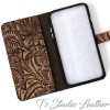Western Brown Floral Leather Wallet Phone Case