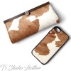 Cheetah Hair On Cowhide Leather Phone Case
