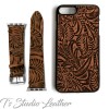 Western Brown Floral Leather Phone Case