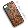Custom Initials Hand Tooled Leather Phone Case