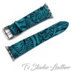 Turquoise and Black Floral Leather Wallet Phone Case