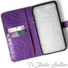 Purple Ostrich Personalized Leather Wallet Phone Case