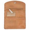 Red Ostrich Emu Embossed Leather Long Wallet
