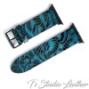 Western Style Black and Turquoise Leather Apple Watch band