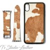 Western Style Hair On Cowhide Leather Phone Case with matching Apple Watch band