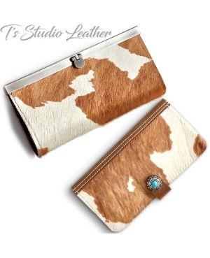 Western Style Hair On Cowhide Leather Phone Case with matching wallet