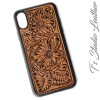 Western Style Hand Tooled Leather Phone Case by Ts Studio Leather