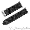 Black Leather Western Style Hand Tooled Apple Watch band
