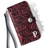 Western Mint Green Floral Leather Wallet Phone Case