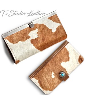 Hair On Cowhide Leather Wallet Phone Case