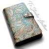 Turquoise and Copper Floral Western Leather Wallet Style Phone Case