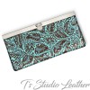 Mint Green and Brown Floral Western Leather Women's Wallet