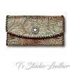 Turquoise Brown Western Style Womens Wallet