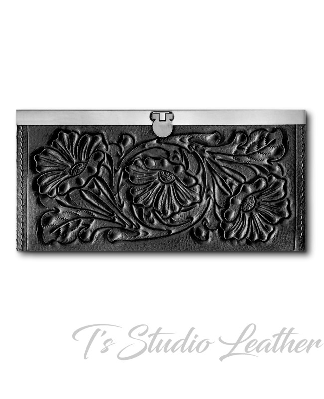 Hand Tooled Western Style Women's Leather Wallet