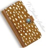 Black and White Hair On Leather Wallet Phone Case