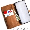 Axis Deer Hair On Cowhide Leather Wallet Phone Case