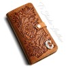 Ts Studio Leather Hand Tooled Phone Case - Western Style floral folio style case