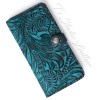 Ts Studio Leather Western Turquoise Floral Wallet Phone Case