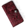 Ts Studio Leather Western Burgundy and black Floral Wallet Phone Case