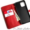 Red Hand Tooled Leather Wallet Phone Case