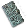 Ts Studio Leather Western Turquoise Floral Wallet Phone Case