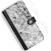 Salt and Pepper Black and White Hair On Cowhide Leather Wallet Phone Case