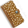 Axis Deer Color and Texture Hair On Cowhide Leather Wallet Phone Case
