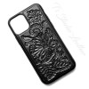 Western Style Hand Tooled Black Leather Phone Case by Ts Studio Leather