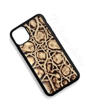 Tortoise Texture Cowhide Leather Phone Case