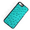Turquoise Ostrich Leather Phone Case - Genuine Cowhide Leather