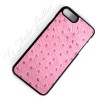 Pink Ostrich Leather Phone Case - Genuine Cowhide Leather