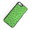 Green Ostrich Leather Phone Case - Genuine Cowhide Leather