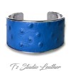 Royal Blue Ostrich Leather Cuff Bracelet