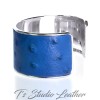 Royal Blue Ostrich Leather Cuff Bracelet