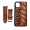Personalized Western Style Hand Tooled Leather Phone Case with matching Apple Watch band Basketweave Pattern