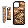 Personalized Western Style Hand Tooled Leather Phone Case with matching Apple Watch band